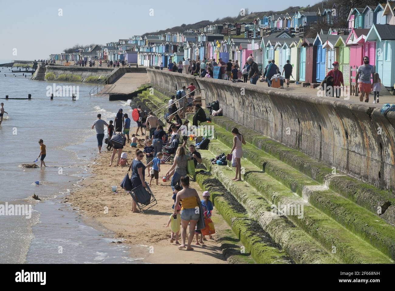 Summer weather WaltonontheNaze Essex England Stock Photo Alamy