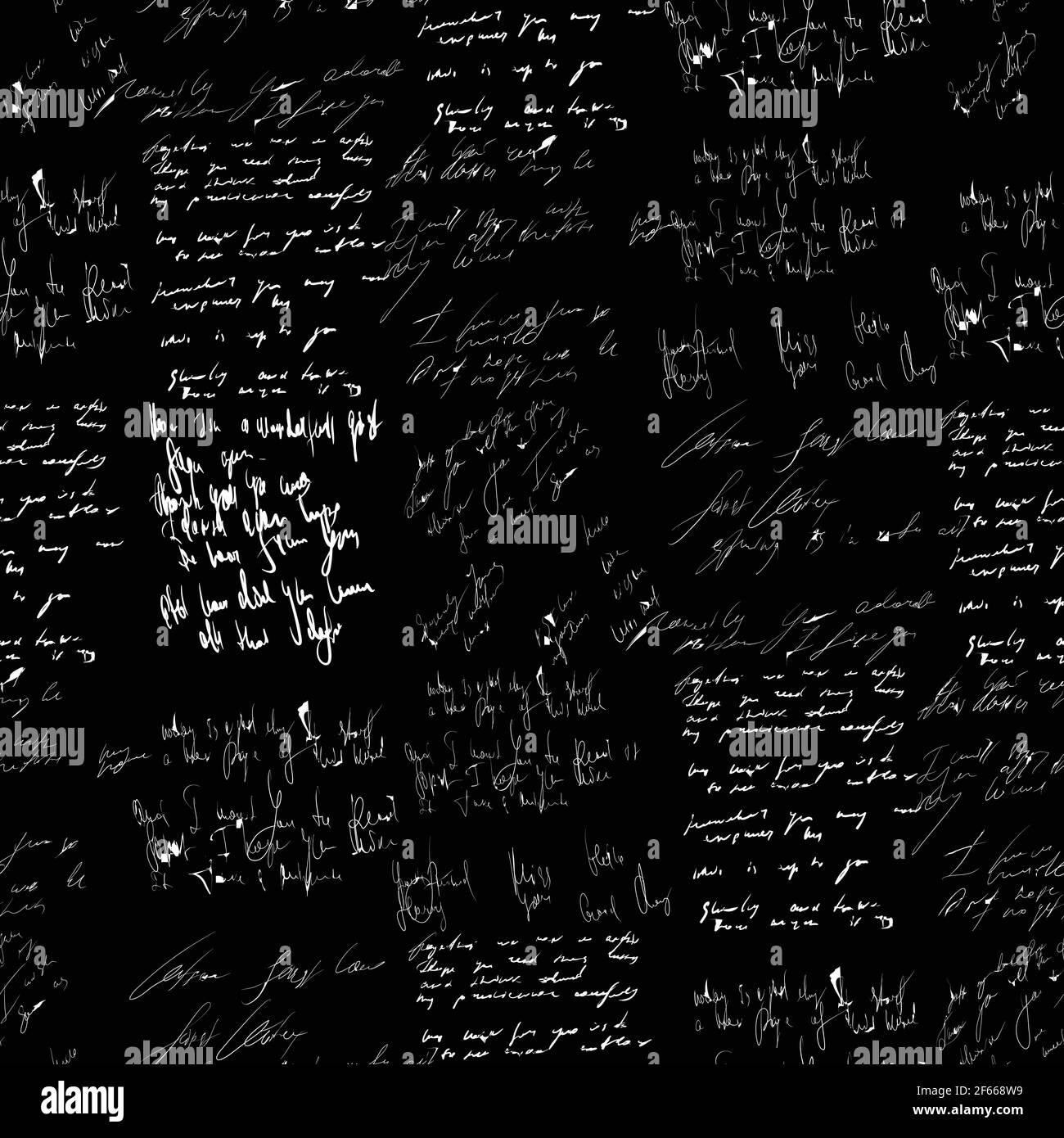Seamless vector pattern. White text on a black background Stock Vector ...