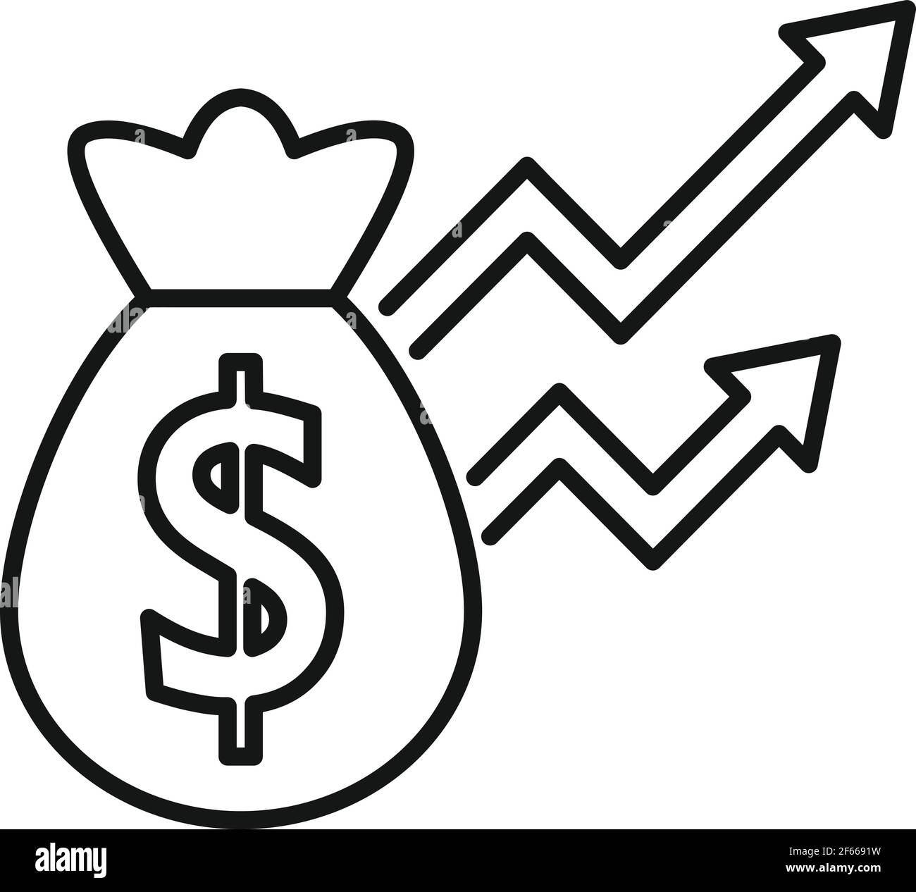 Broker money bag icon, outline style Stock Vector Image & Art - Alamy