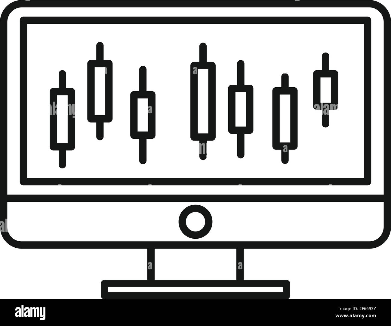 Broker monitor icon, outline style Stock Vector Image & Art - Alamy