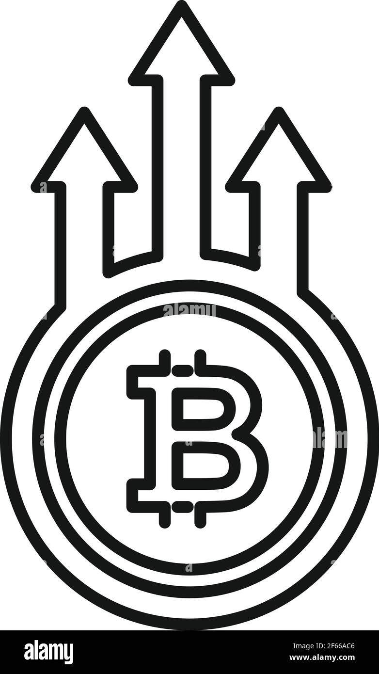 Bitcoin trade grow icon, outline style Stock Vector Image & Art - Alamy
