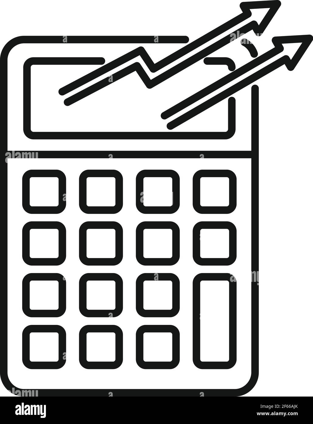 Trader calculator icon, outline style Stock Vector