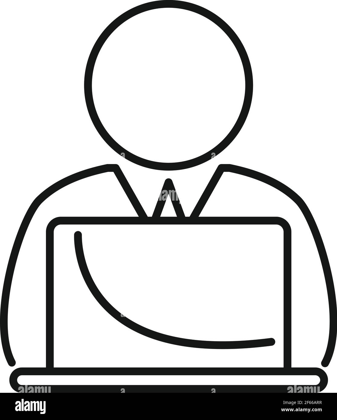 Home trader work icon, outline style Stock Vector