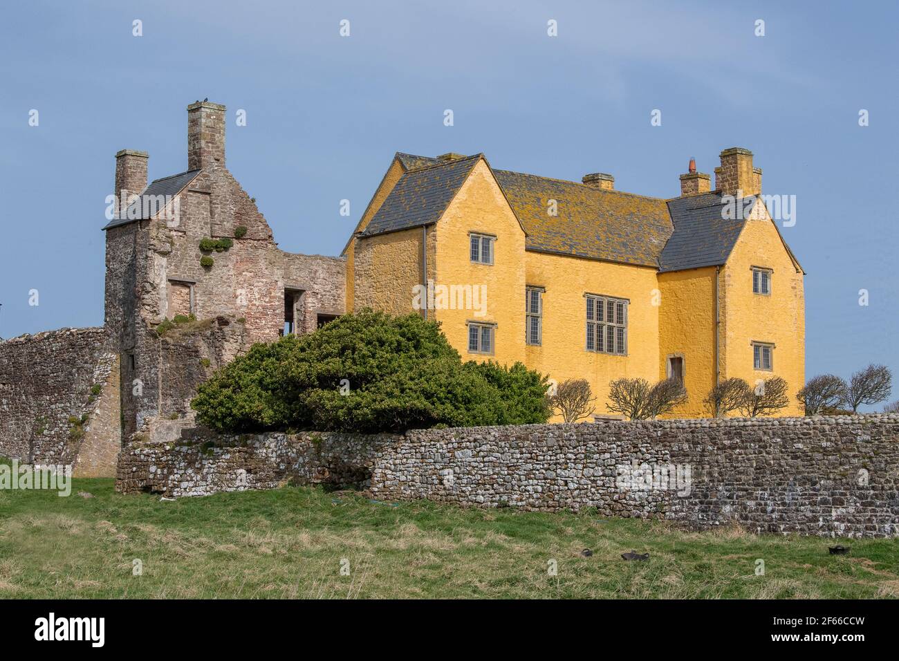 Sker House at Kenfig, a Grade 1 listed historical house Porthcawl Stock