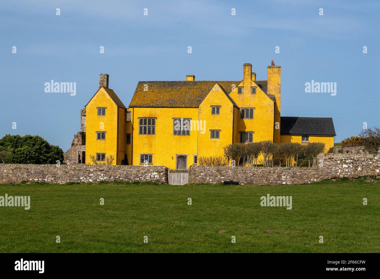 Sker House at Kenfig, a Grade 1 listed historical house Porthcawl Stock