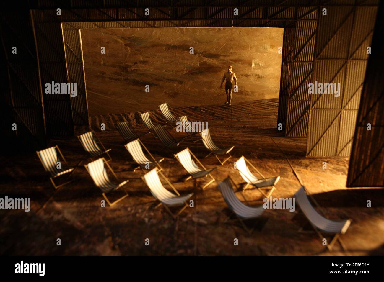 UK design for performance 2003-2007.... A selection of the best British theatre designs of the last four years is on show at the V&A this autumn.    Promised Land ... set   pic David Sandison Stock Photo