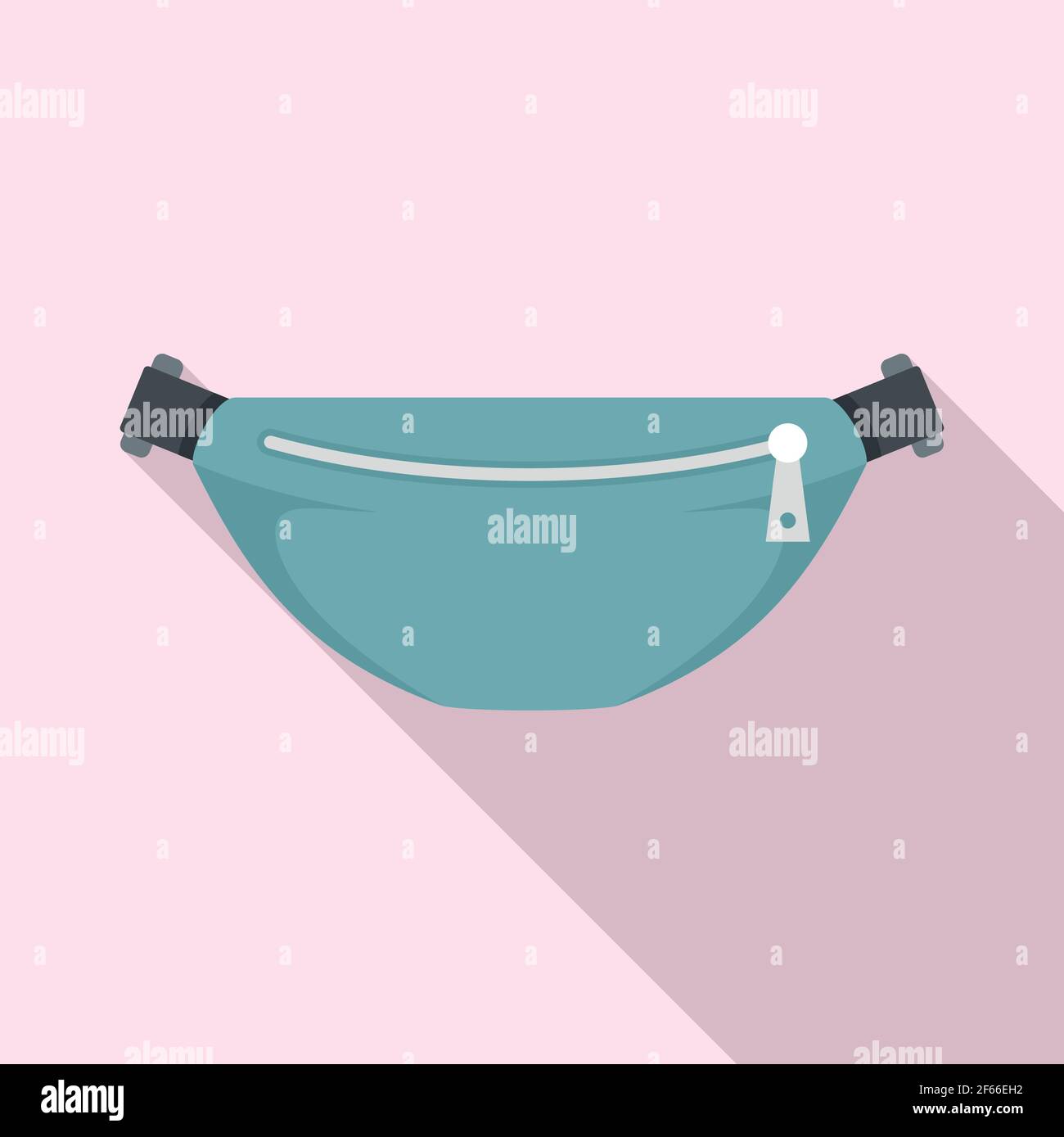 Money waist bag icon, flat style Stock Vector