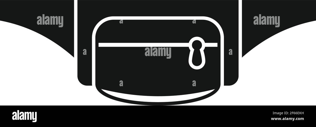 Cloth waist bag icon, simple style Stock Vector