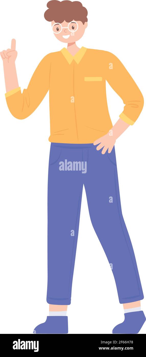 guy wearing glasses cartoon character Stock Vector Image & Art Alamy