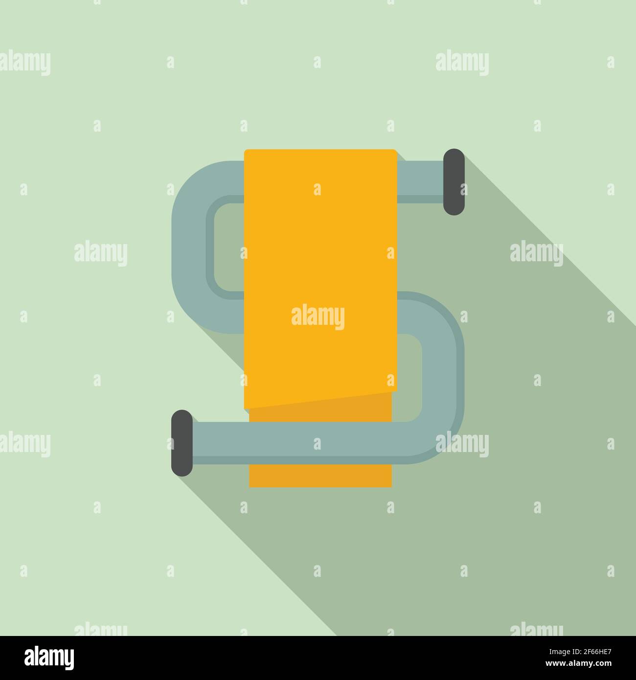 Heated towel rail icon, flat style Stock Vector