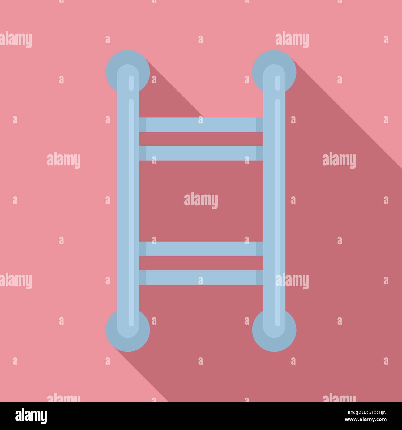 Device heated towel rail icon, flat style Stock Vector