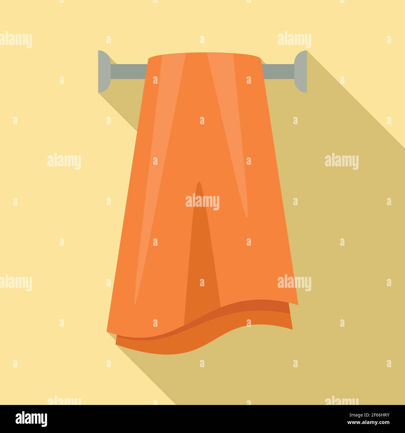 Pile heated towel rail icon, flat style Stock Vector