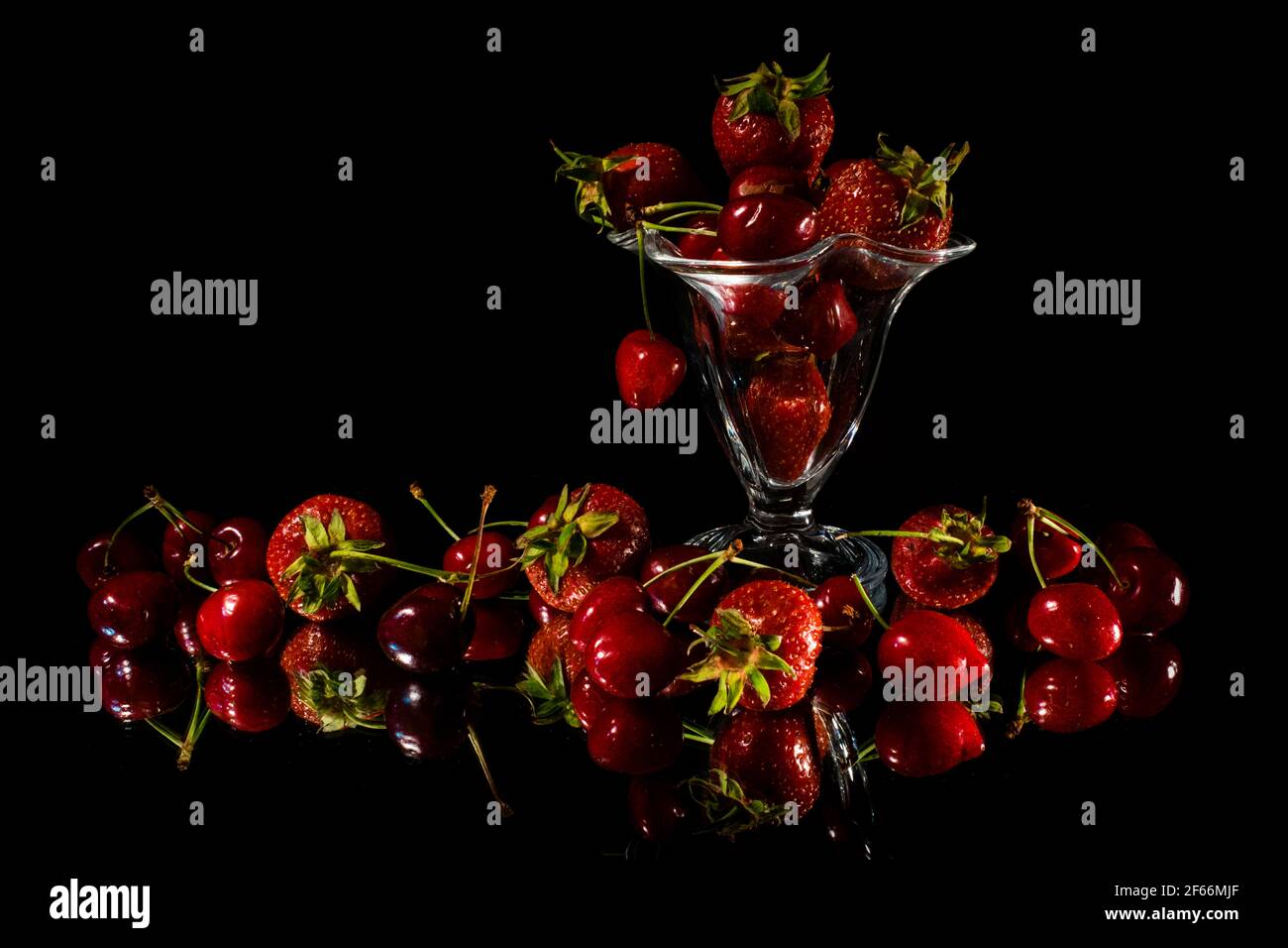 Still life with strawberries and cherries Stock Photo - Alamy