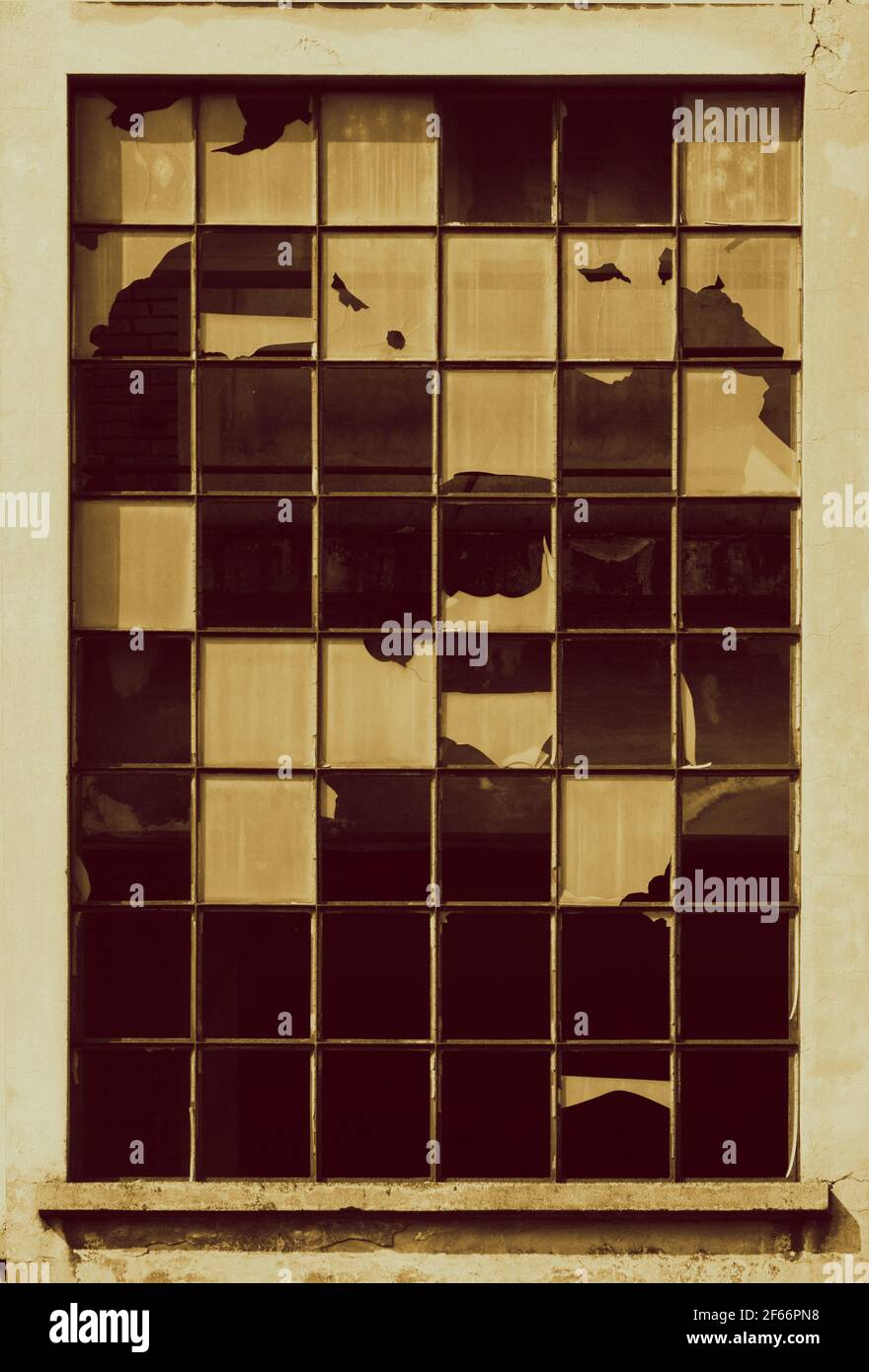 broken glass industrial window decay abandoned structure Stock Photo ...