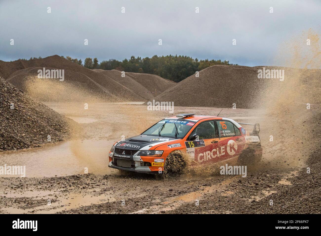 15 Nitiss Reinis and Neiksans Maris, Mitsubishi Lancer Evo IX action during the 2017 European Rally Championship ERC Liepaja rally, from october 6 to 8, at Liepaja, Lettonie - Photo Gregory Lenormand / DPPI Stock Photo