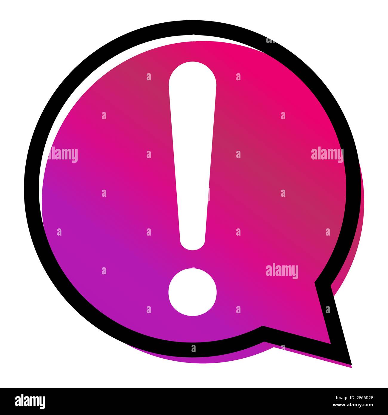 Exclamation mark flat design icon vector. Hazard warning attention sign ...