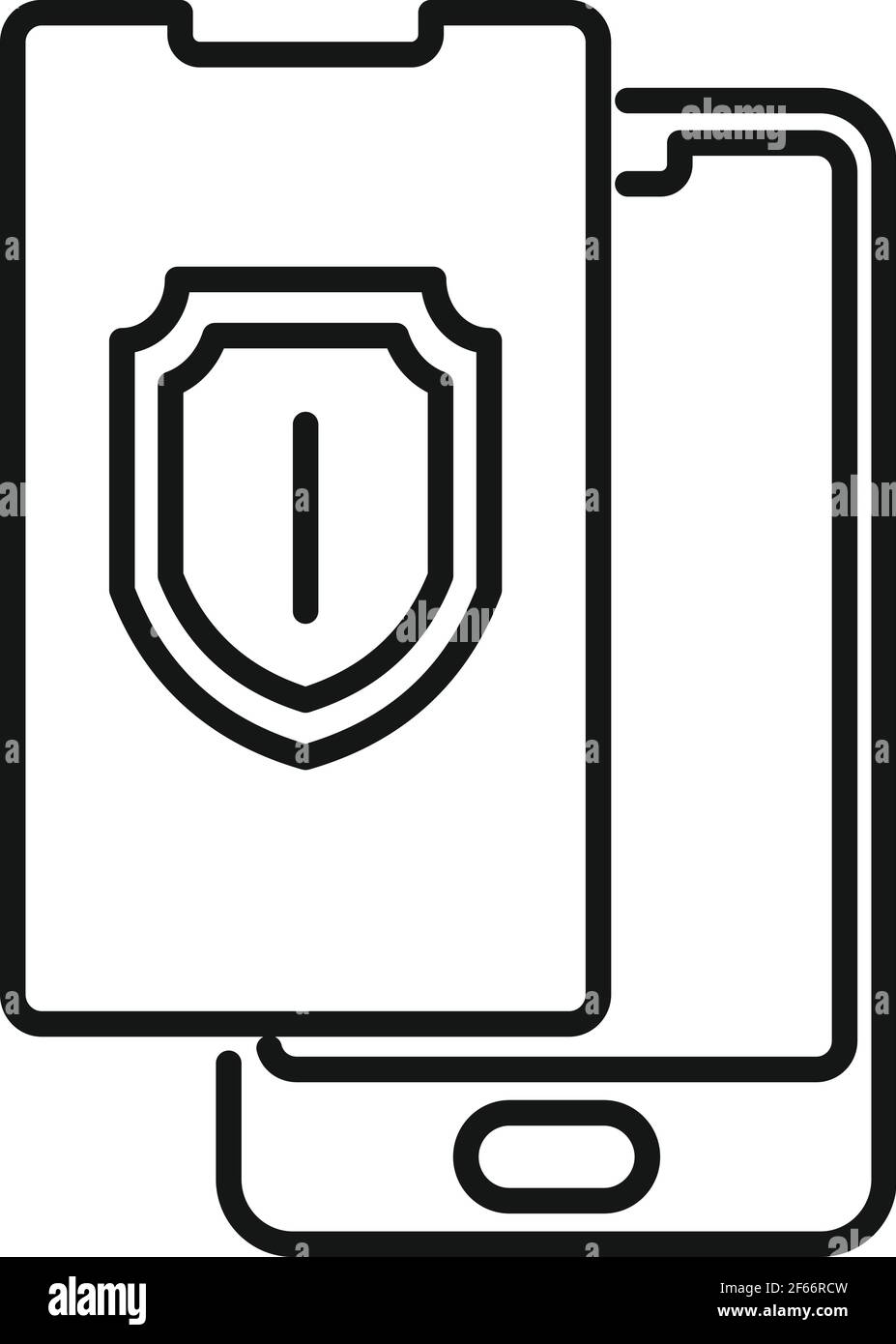 Shield protective glass icon, outline style Stock Vector