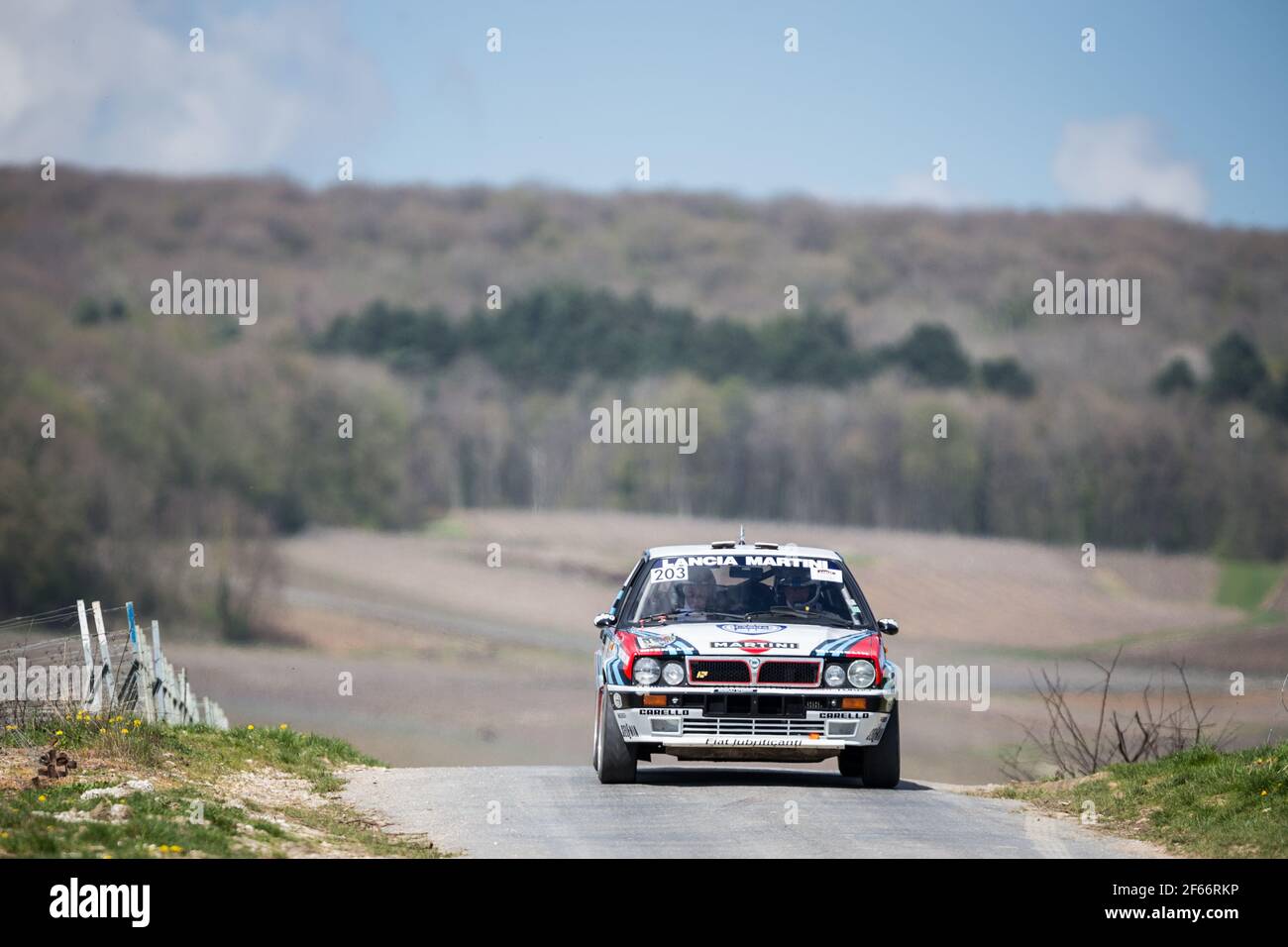 203 BALLAND Jean-Louis DESTREZ Valentine Lancia Delta HF Intégrale 16V Action during the 2017 French rally championship, Rallye Epernay-Vins de Champagne, March 31 to April 2 at Epernay, France - Photo Clement Luck / DPPI Stock Photo