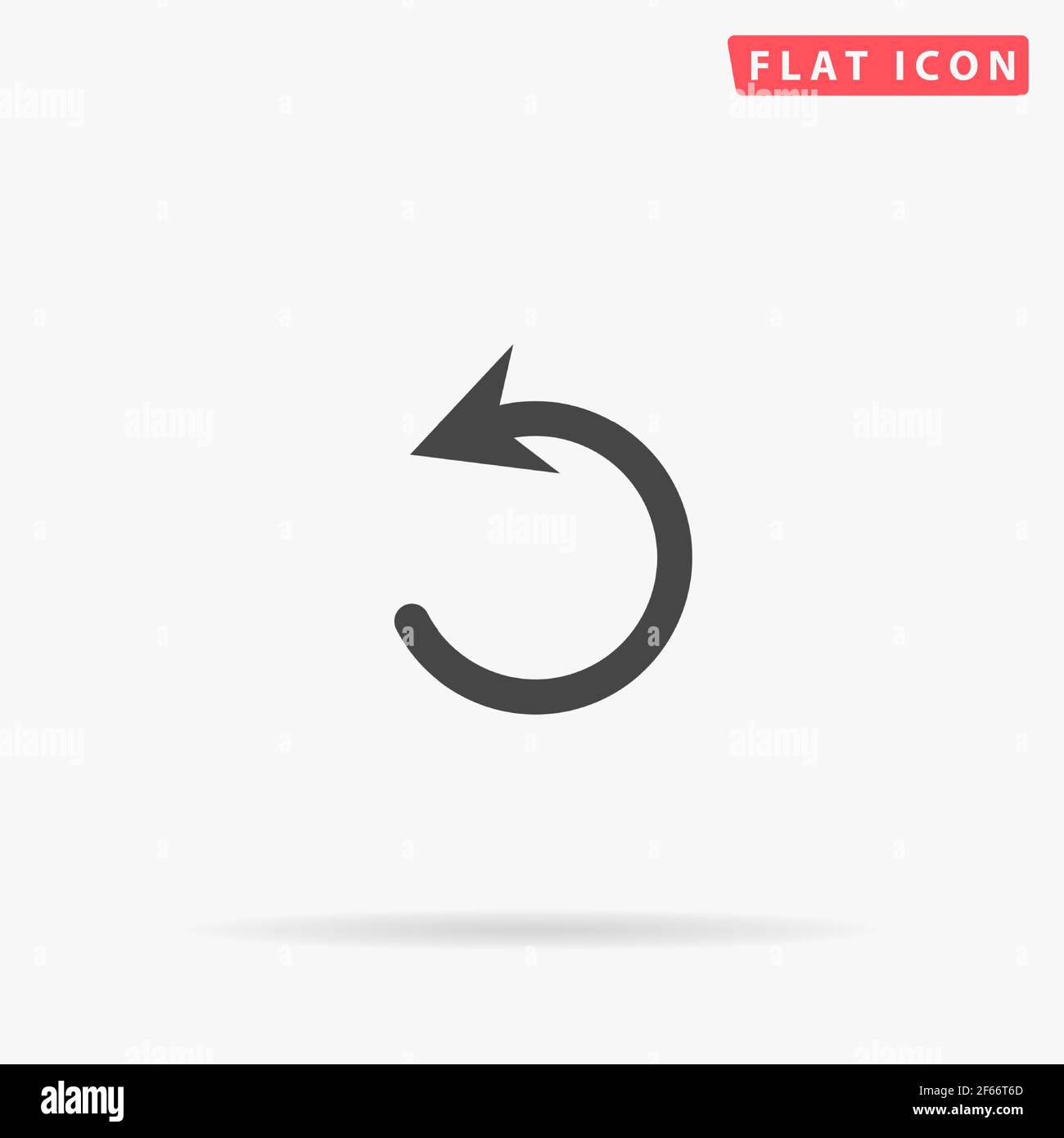 Back Arrow flat vector icon. Hand drawn style design illustrations. Stock Vector