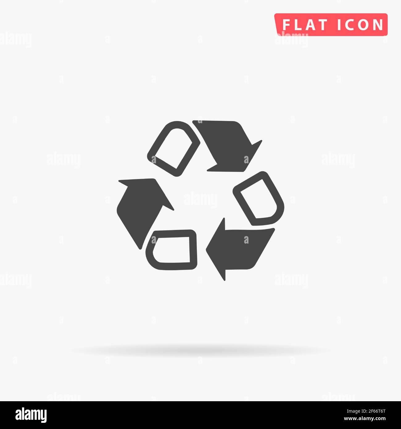 Recycling flat vector icon. Hand drawn style design illustrations. Stock Vector