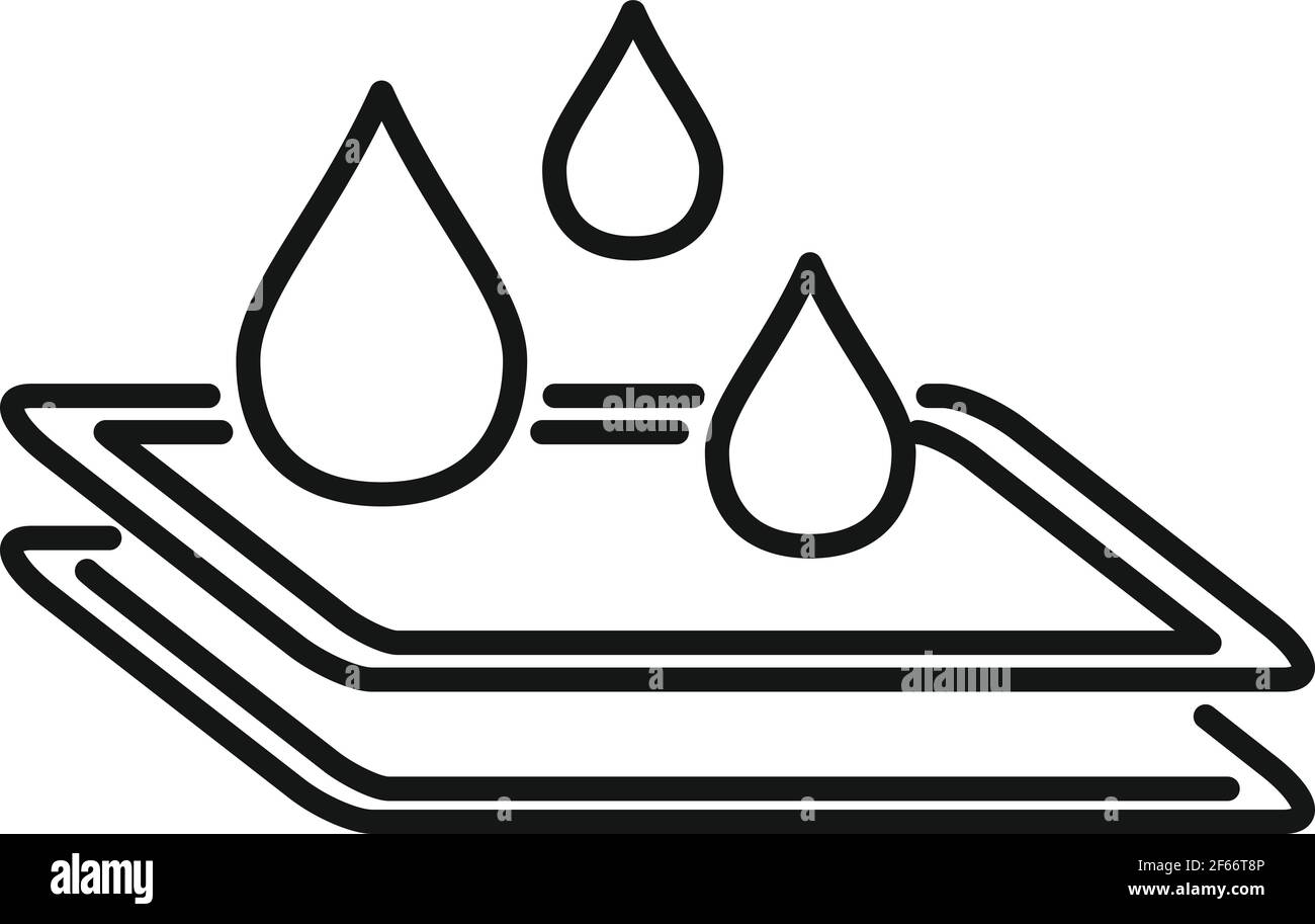 Waterproof protective glass icon, outline style Stock Vector