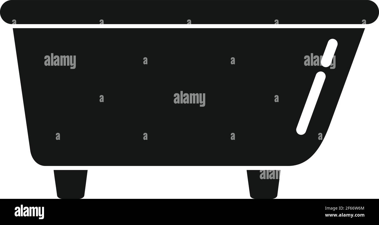 Ceramic bath tub icon, simple style Stock Vector