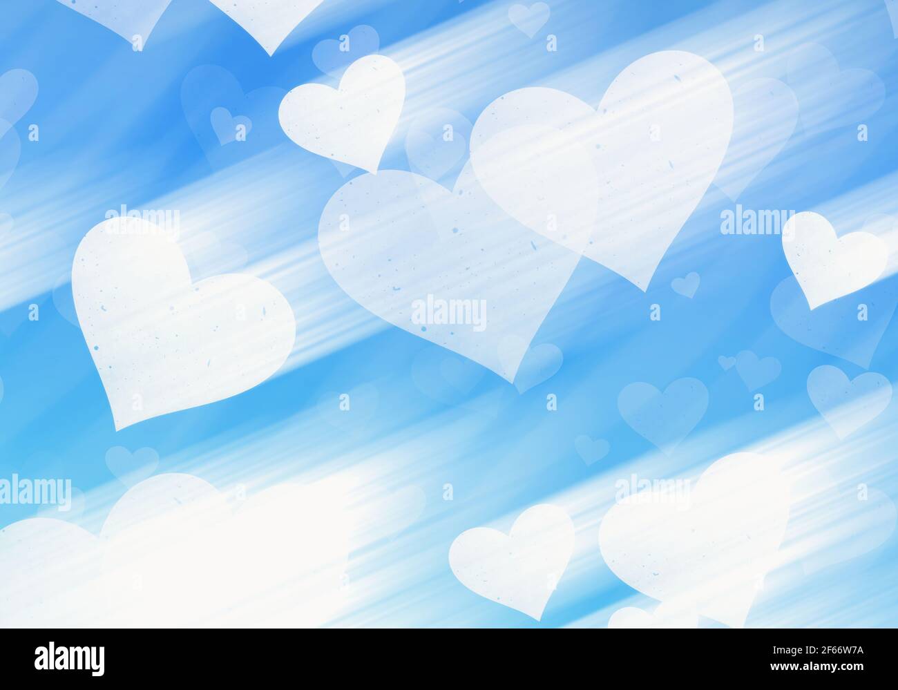 dreamy light hearts on blue backgrounds. Love symbol Stock Photo Alamy