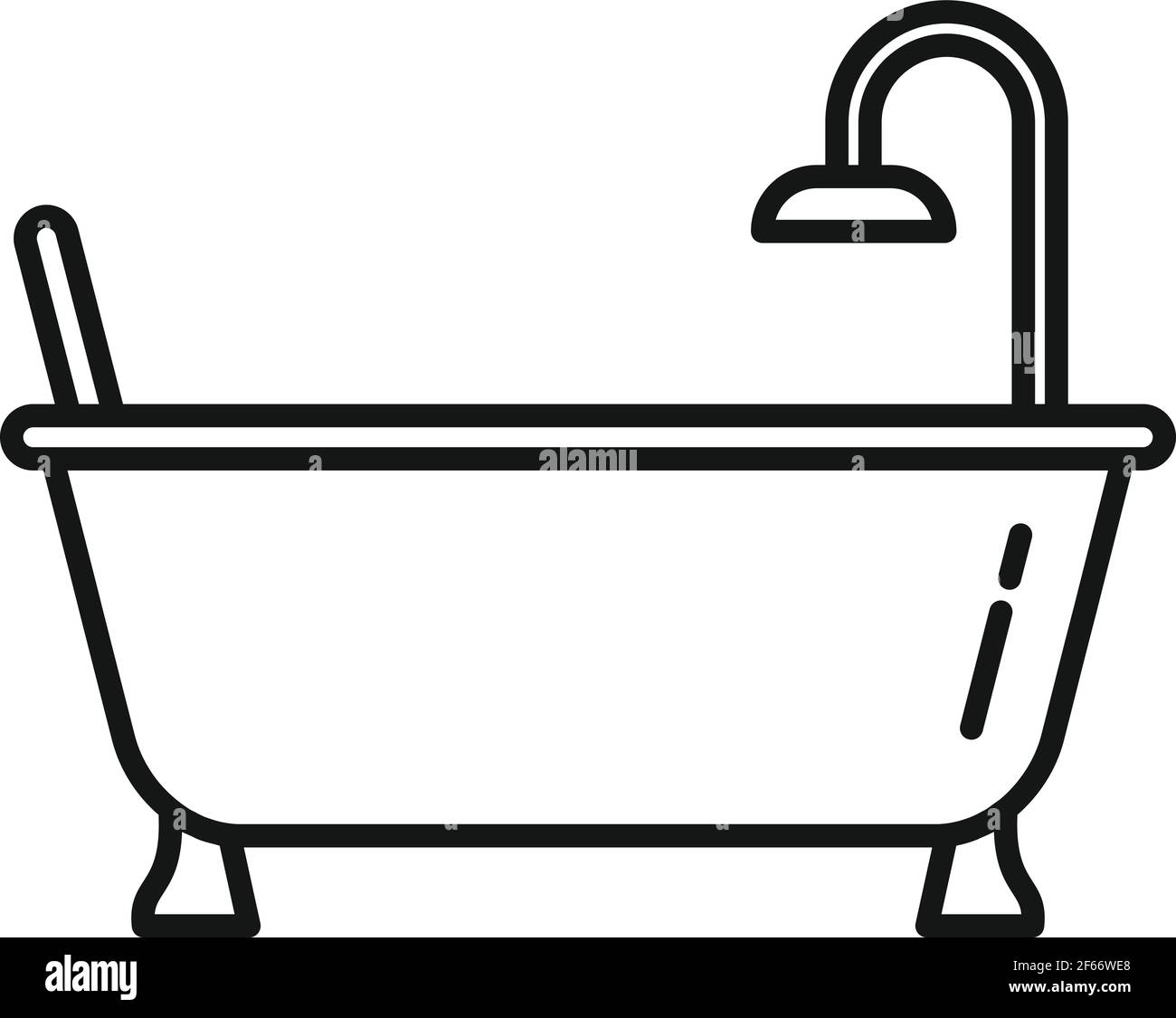 Bath tub icon, outline style Stock Vector