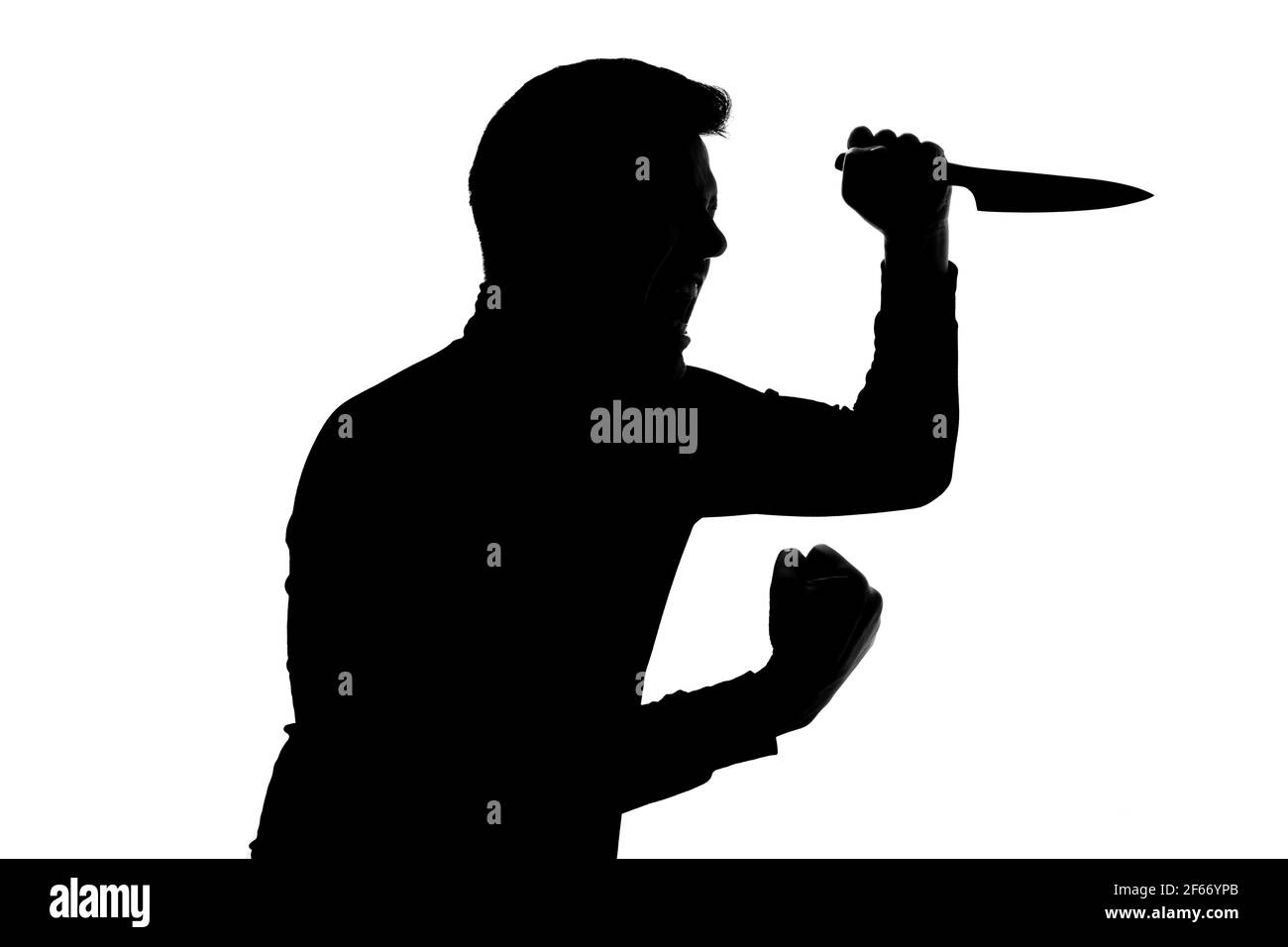 man with knife silhouette
