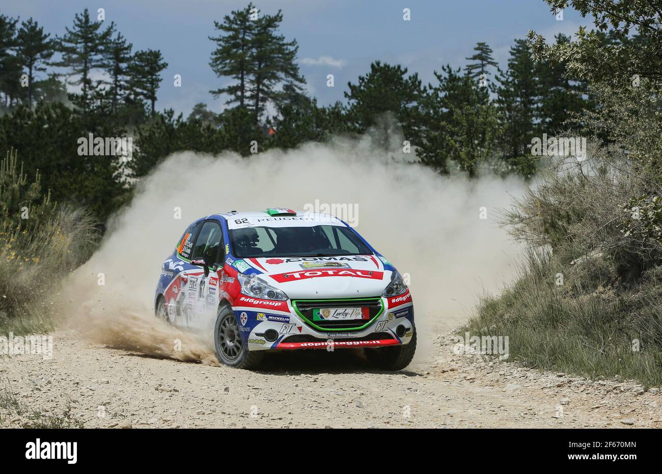 62 CIUFFI Tommaso GONELLA Nicolo Peugeot 208 VTI action during the 2017 French rally championship, rallye Terre du Diois from june 2 to 4 at Valence, France - Photo Pierrick Le Breton / DPPI Stock Photo
