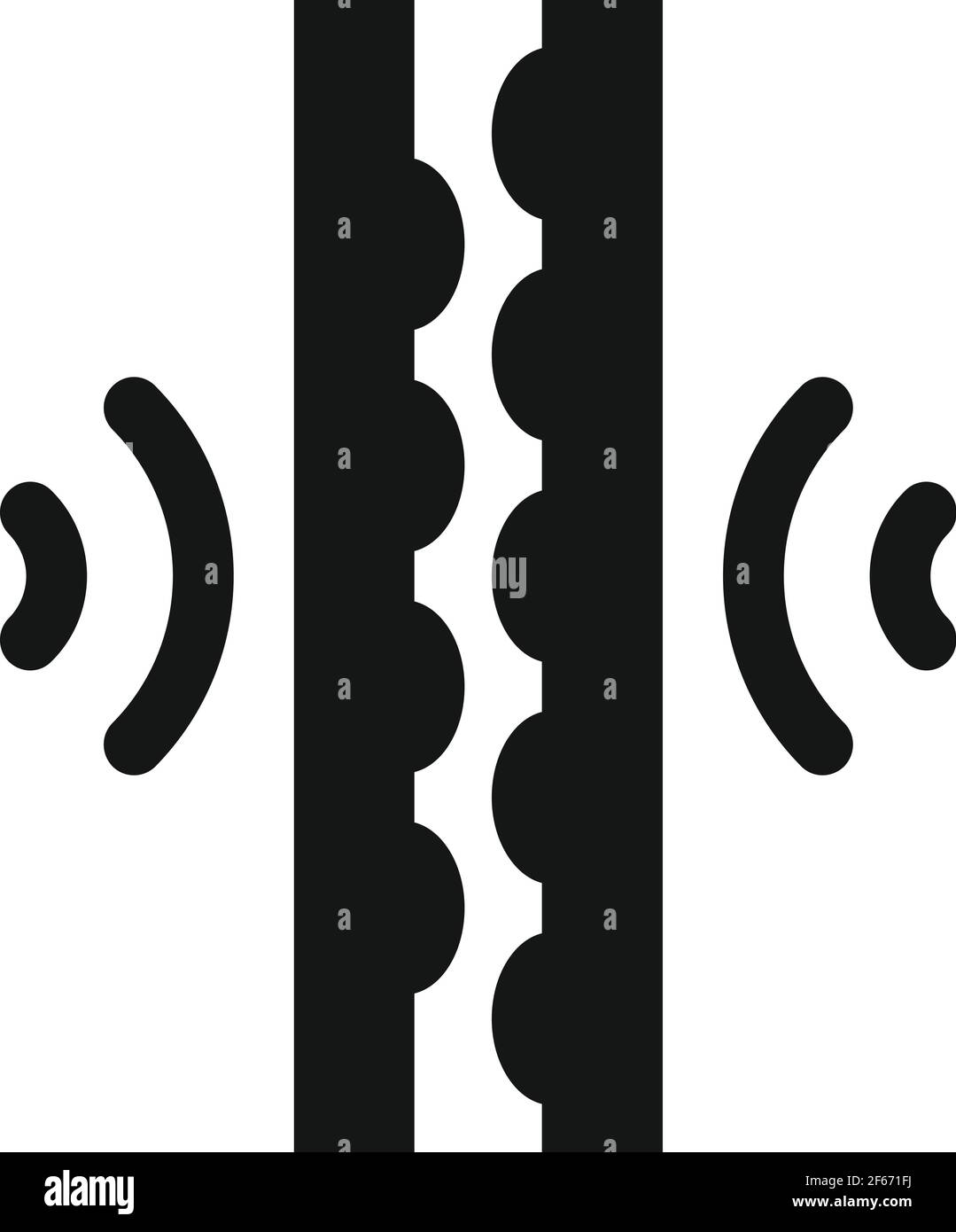 Soundproofing audio reflection icon, simple style Stock Vector