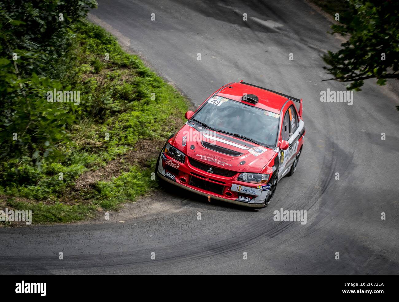 43 ALAUZET Philippe and LAVIALE Jean Marc, Mitsubishi Lancer Evo 9 R4  action during the 2017 rallye du Rouergue, on July 9, Rodez, France - Photo  Gregory Lenormand / DPPI Stock Photo - Alamy