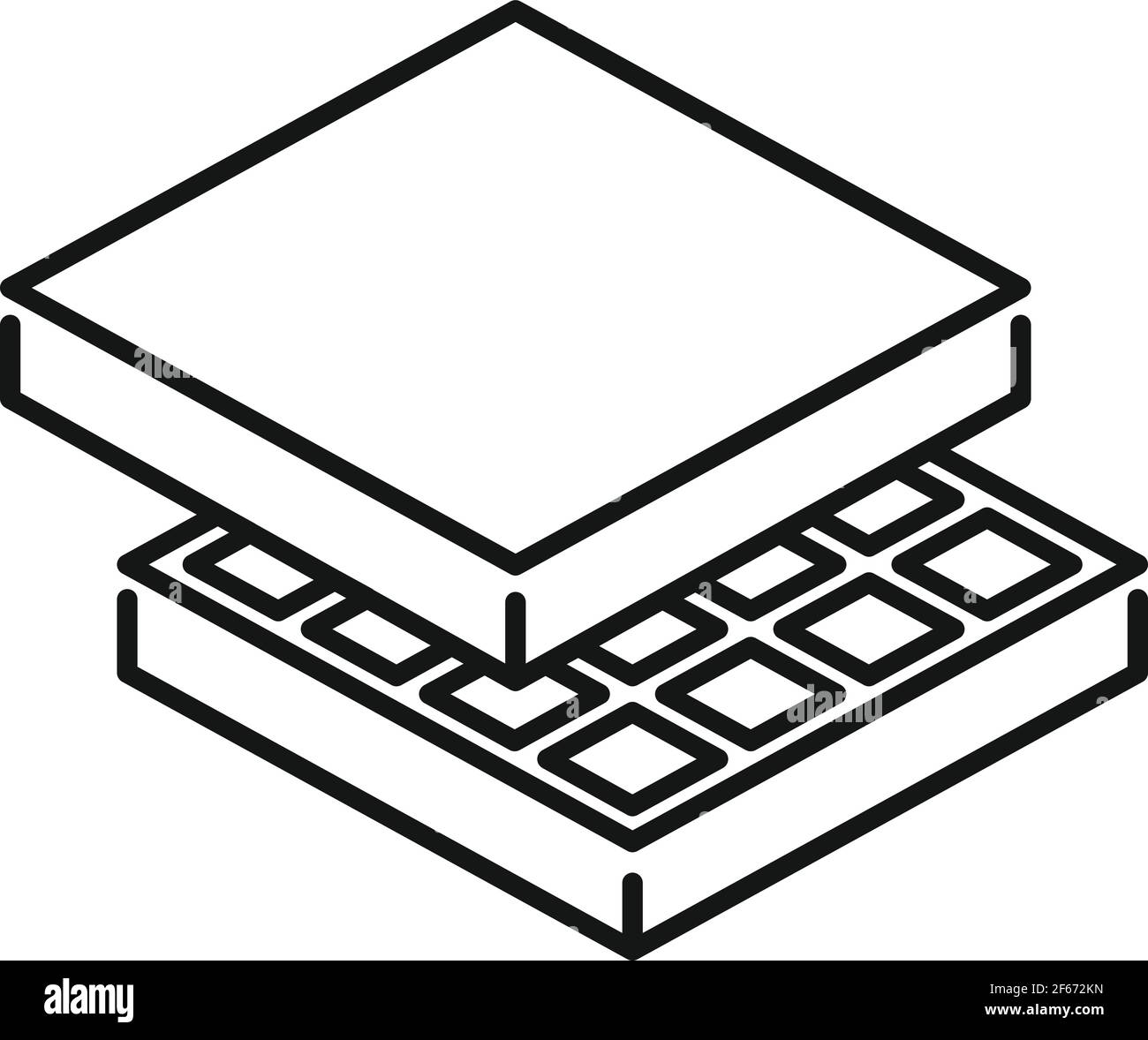 Soundproofing panel icon, outline style Stock Vector