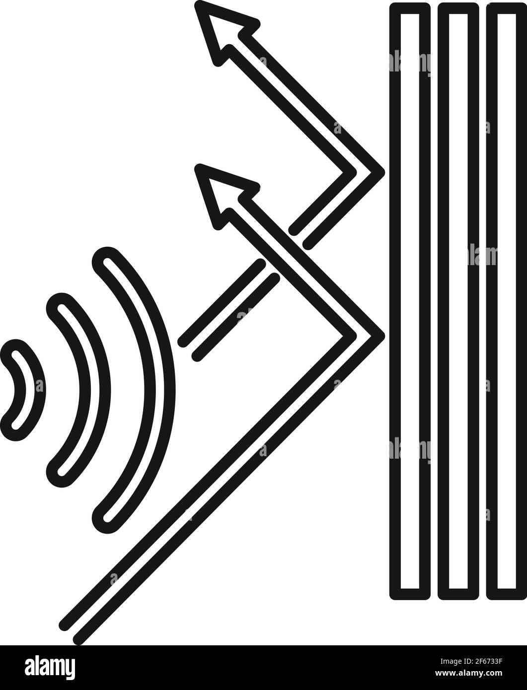 Soundproof reflect wall icon, outline style Stock Vector