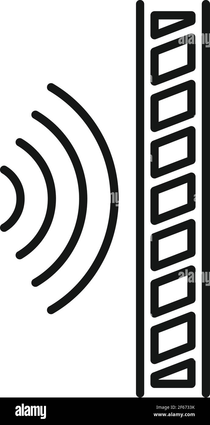 Soundproofing wall icon, outline style Stock Vector