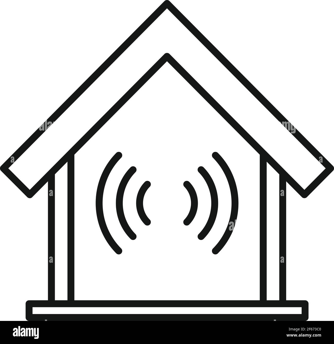 Soundproof home icon, outline style Stock Vector
