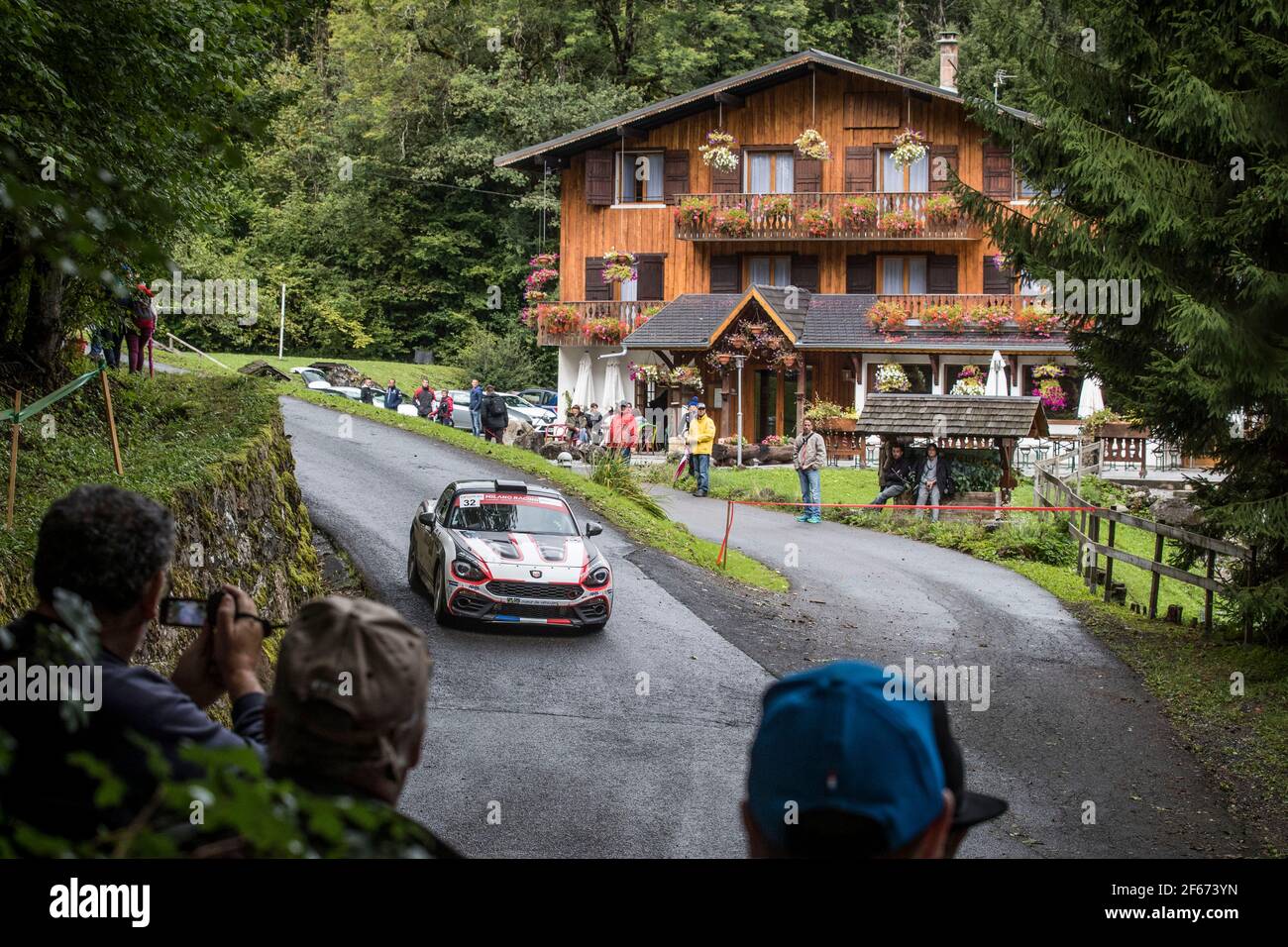 32 CANAVESE Ugo DECLERCK Loic Fiat 124 Abarth Rally action during the 2017  French rally championship, rallye du Mont-Blanc from august 31 to september  2 at Morzine, France - Photo Gregory Lenormand / DPPI Stock Photo - Alamy