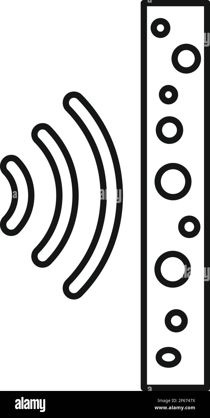 Foam soundproof wall icon, outline style Stock Vector