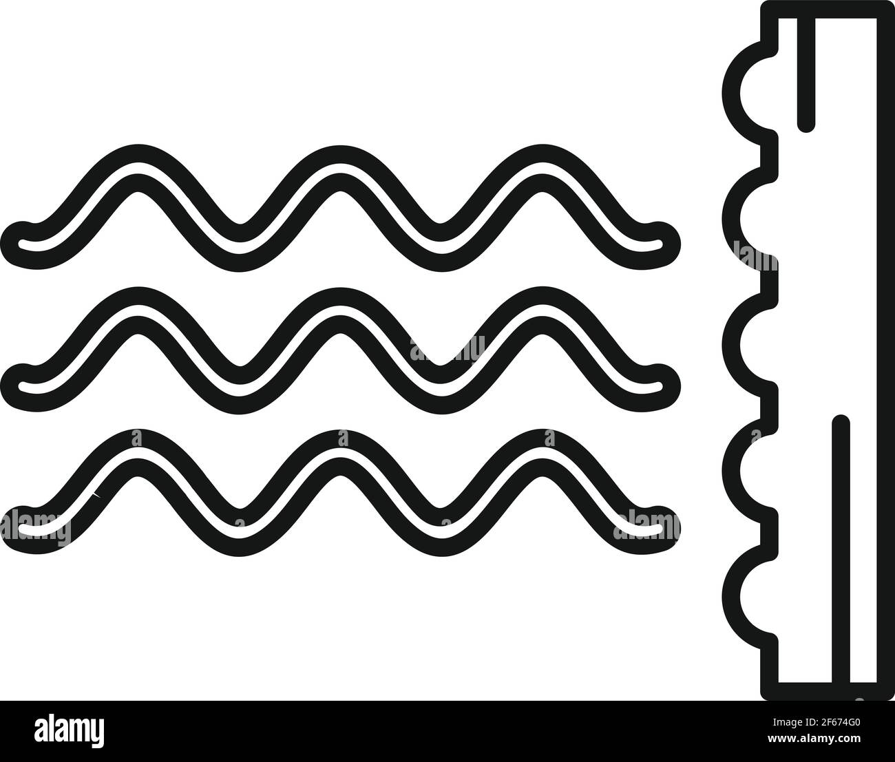 Sound wave studio icon, outline style Stock Vector