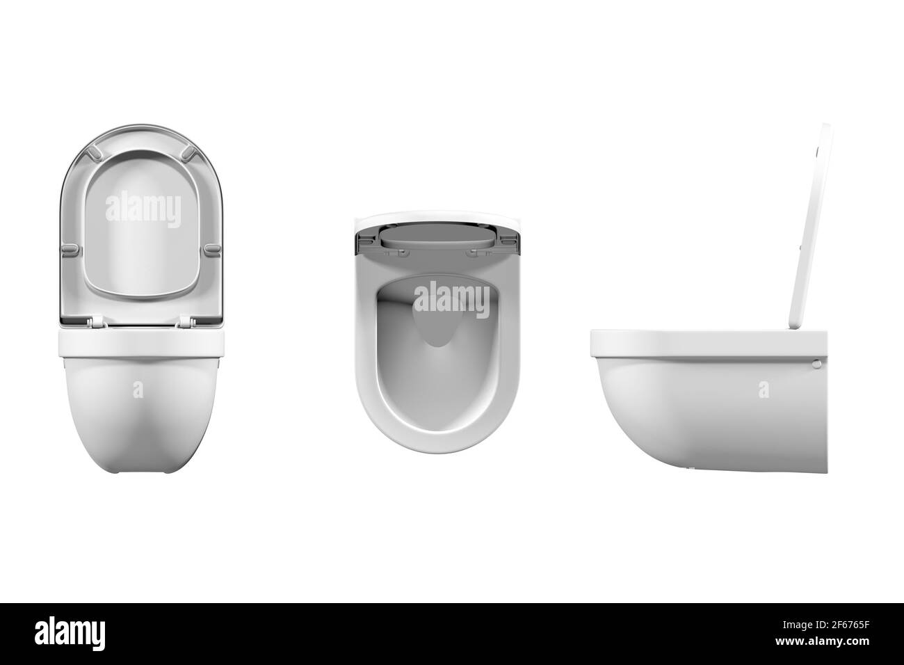 Toilet bowl mockup isolated on a white background - 3d render Stock ...