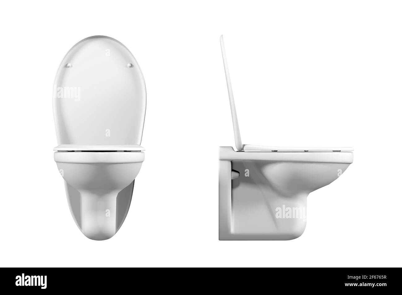 Toilet bowl mockup isolated on a white background - 3d render Stock ...