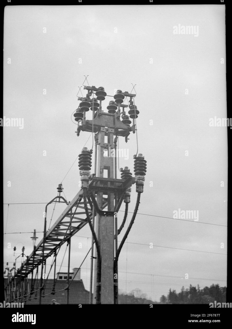 Detail, contact line post Stock Photo - Alamy