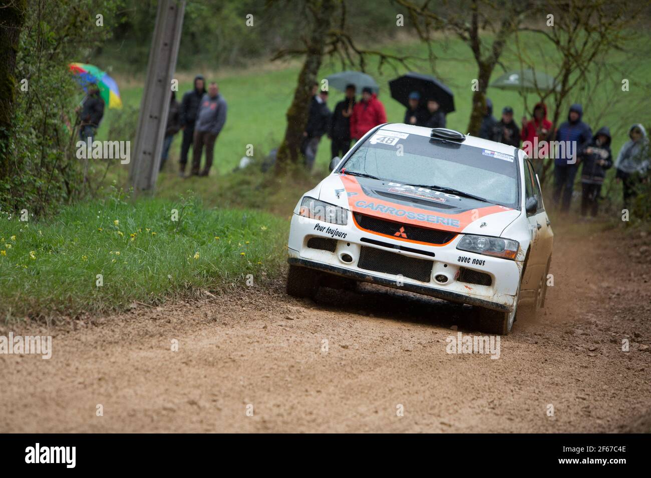 48 PRIOLO LAURENT, DALMAS YANNICK MITSU EVO 9 N4 action during the 2017 French rally championship, rallye Terre des Causses from March 31 to April 2, 2017 at Loupiac, France - Photo Thomas Fenetre / DPPI Stock Photo