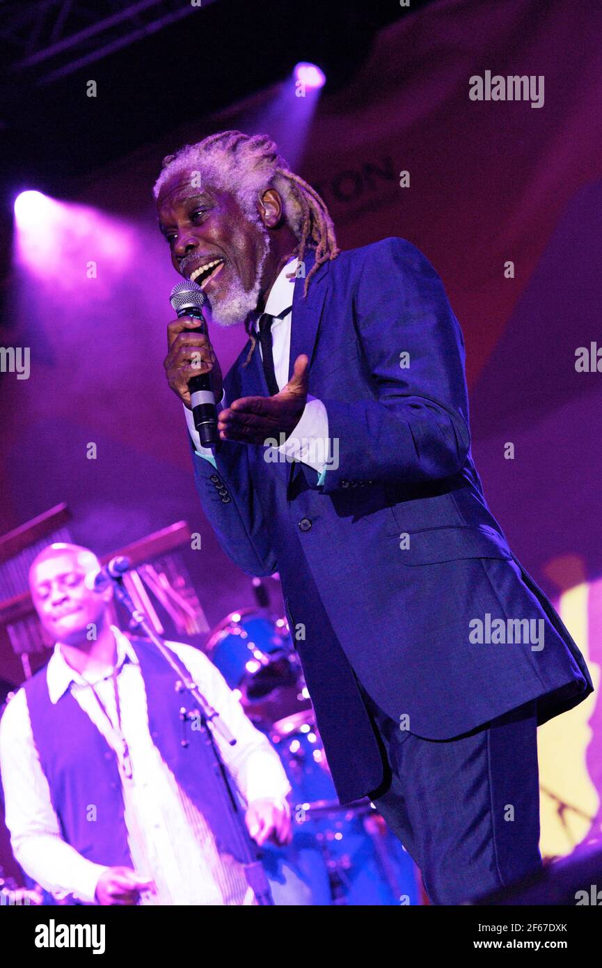 Billy Ocean singing live on stage at The Midlands Festival 2010 Stock