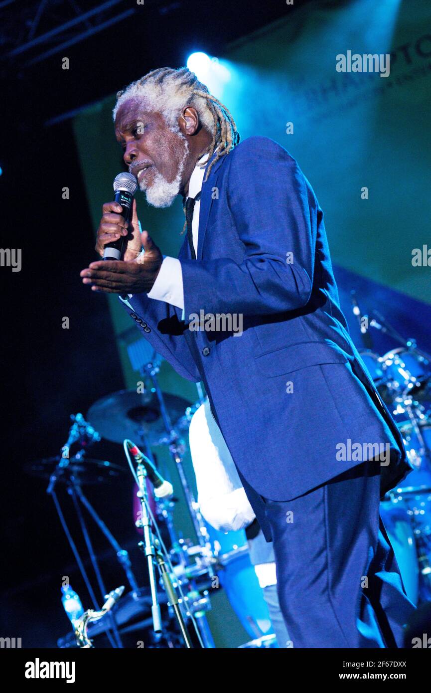 Billy Ocean singing live on stage at The Midlands Festival 2010 Stock