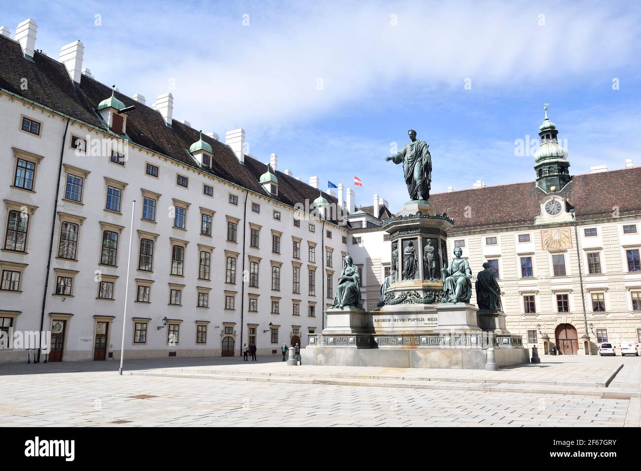 Vienna, Austria. In the castle (Hofburg) with the monumental monument to Emperor Franz I in the center Stock Photo