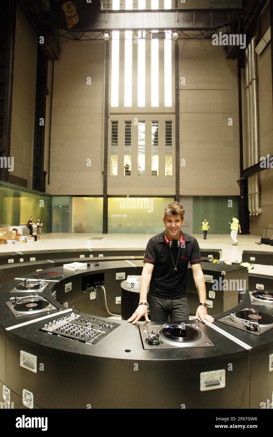 As part of UBS Openings: The Long Weekend, Tate Modern's four day festival for the May Bank Holiday, artist Mathieu Briand has created a massive experimental sound recording studio and performance space, 'The Spiral' which fills the Turbine Hall  pic David Sandison Stock Photo