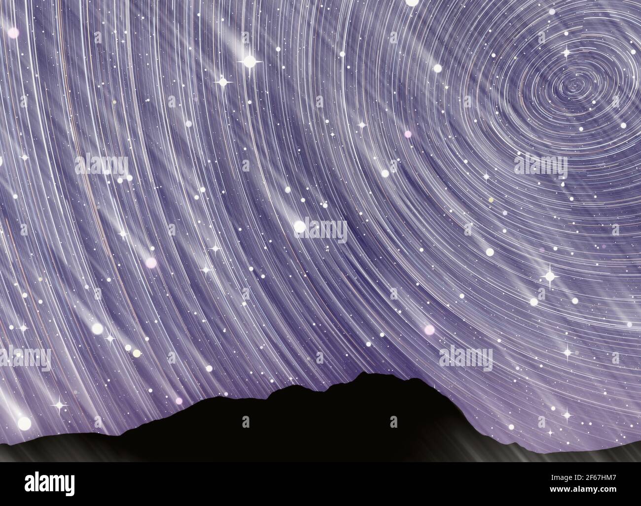 multiple exposure effect of beautiful stars at night Stock Photo