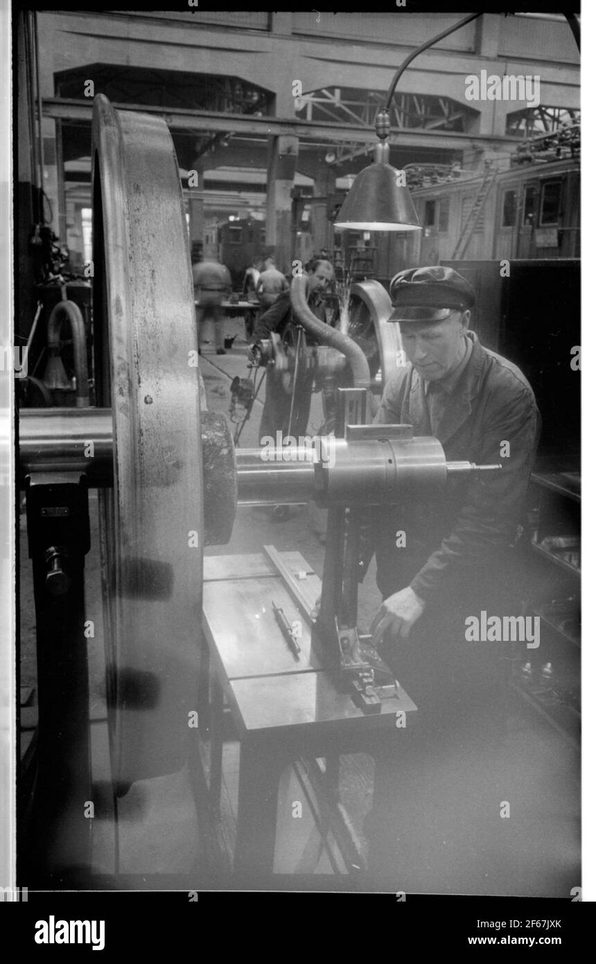 Wheel turning to the state's railways, SJ Ellok Stock Photo Alamy