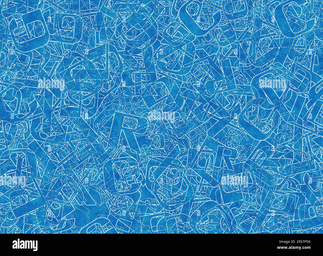 Overlapping Letters Blue many mixed abstract blue alphabet letters Stock Photo - Alamy